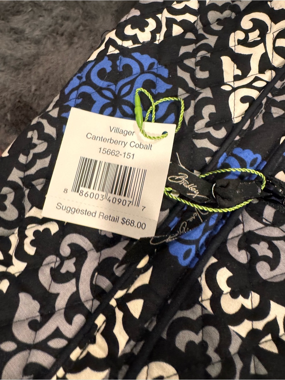 Vera Bradley Tote ; NWT; Villager Canterberry Cobalt